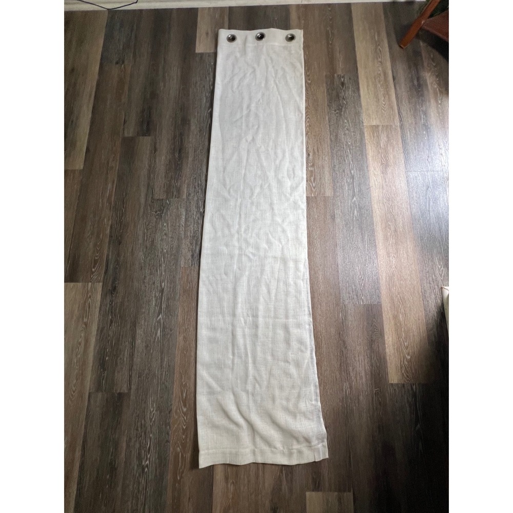Colordrift Curtain Panel 2 panels 37x84 Cream Linen Blend Grommet Top